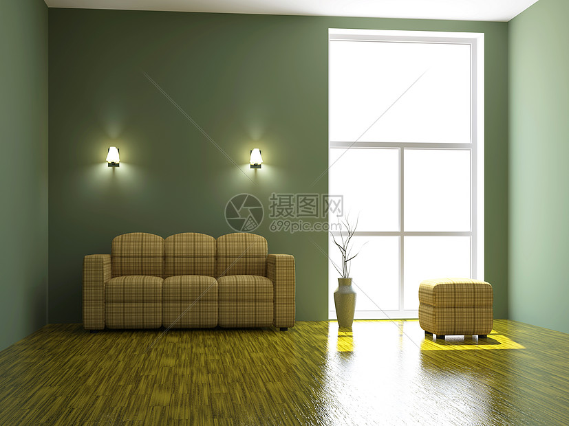 沙发窗户装饰座位大厦客厅木地板地面时尚生活房间图片