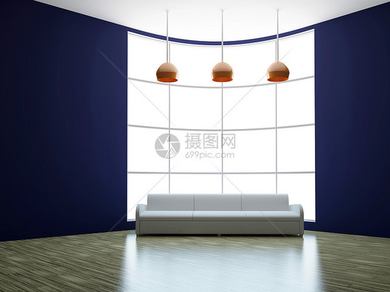 白色沙发枕头木地板工作室软垫时尚休息室家庭座位建筑学装饰图片