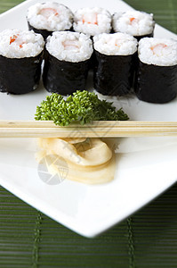 特写寿司健康午餐文化餐厅海藻菜单小吃美食盘子食物图片