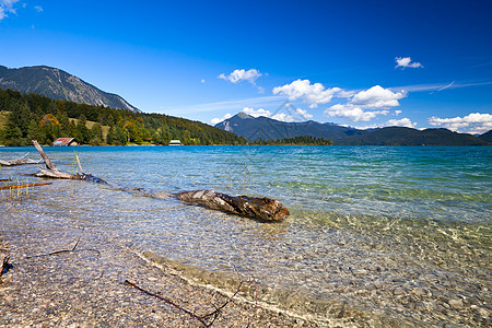 美丽的高山湖Walchensee图片