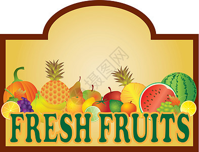 新鲜水果代表牌插图说明图片