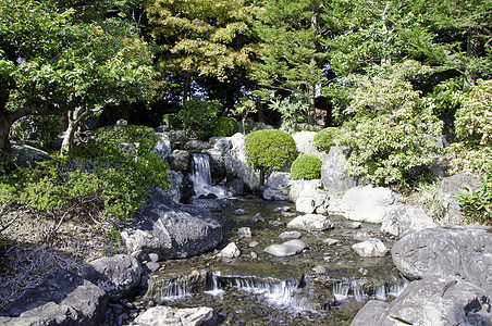 日本花园花园旅行场景文化叶子园艺假山公园反射森林图片