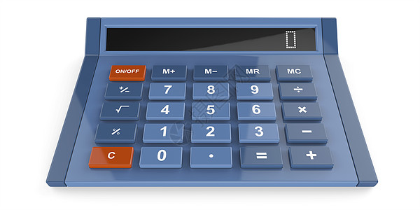 蓝色计算器塑料金融数学按钮会计键盘划分数字图片