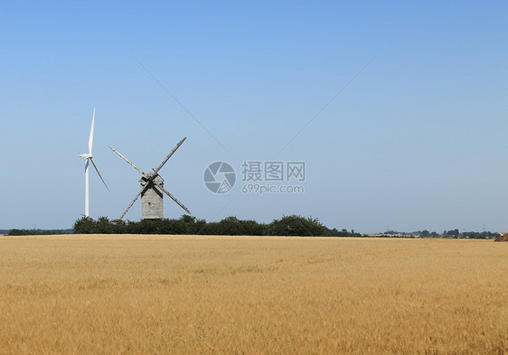 B 技术对比建筑学涡轮蓝色地标转换农业天空场地历史刀片图片