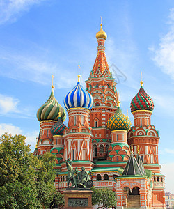 莫斯科红广场圣巴西尔大教堂天炉城市圆顶旅行建筑建筑学吸引力首都宗教旅游图片