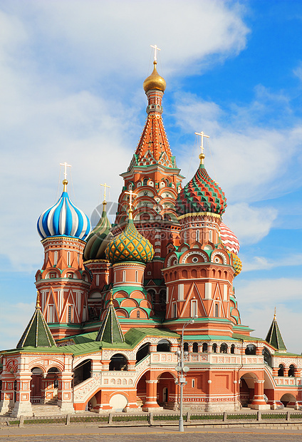 莫斯科红广场圣巴西尔大教堂天炉吸引力纪念碑博物馆宗教圆顶历史建筑金子地标图片