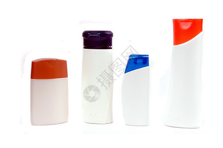4个洗浴用塑料容器肥皂产品打扫化妆品洗剂团体奶油卫生包装治疗图片