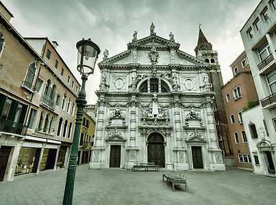 威尼斯黑暗场景戏剧性景观大教堂假期地标旅行教会明信片建筑入口图片