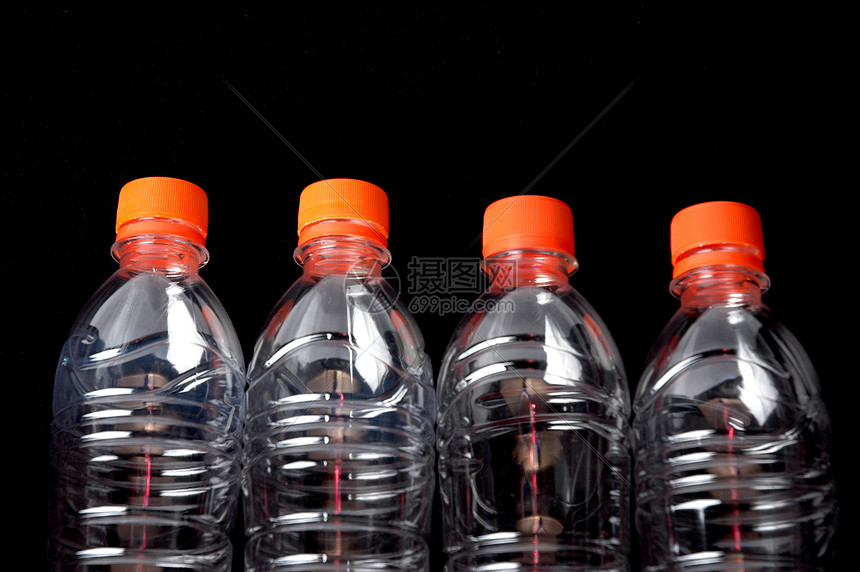 4个封闭的塑料瓶风险回收食物厨房塑料口渴生态购物蓝色双酚图片