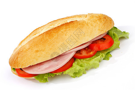 以火腿和新鲜蔬菜为三明治特写三明治美食熟食早餐洋葱面包食物午餐垃圾叶子沙拉图片