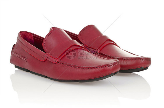 白色脱白的男性鞋红色反射男人鞋类靴子脚跟正装棕色橡皮齿轮图片