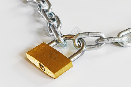 金属链锁板合金挂锁金子摄影工作室力量安全黄铜反射金属图片
