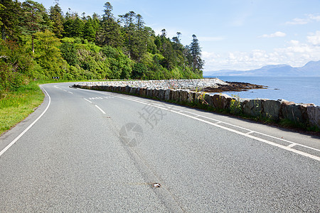 阳光海岸线公路车道旅行海岸海岸线车削沥青海洋旅游运输风景图片