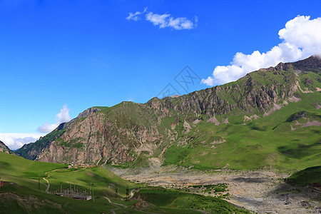 高加索山脉 Dombai冷冻叶子石头顶峰爬坡旅行岩石风景首脑木头图片