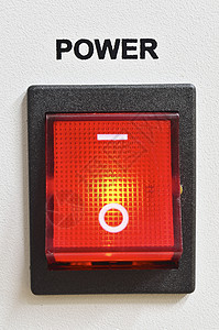 电源开关宏观按钮控制板照明红色力量图片