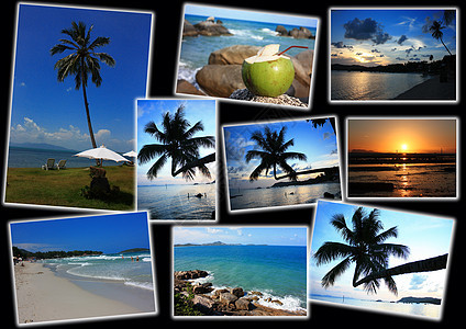 泰国夏季沙滩的拼凑图片