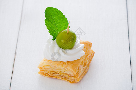 松饼小吃鞭打餐厅馅饼正方形食物水果糖果宏观奶油图片