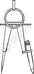 绘图罗盘工程几何学插图测量白色工具素描铅笔乐器绘画图片