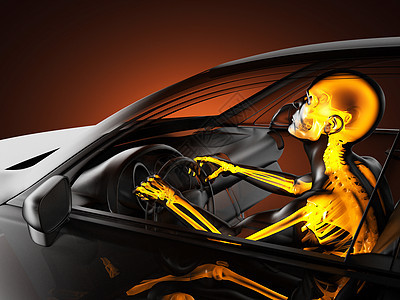 带有驱动器的透明汽车概念车轮x光涡轮放射科引擎曲线驾驶扫描力量身体图片