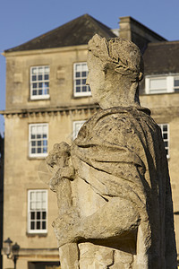 罗马士兵文化吸引力遗产雕像英语石头王国历史性洗澡游客背景图片