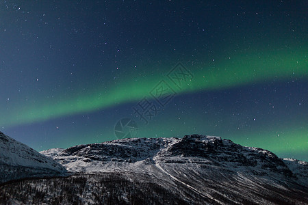 山后面的北极光宇宙冷冻星系地磁反射峡湾荒野极光绿色太阳风图片