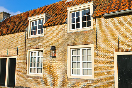 荷兰典型的荷兰市郊住房图片