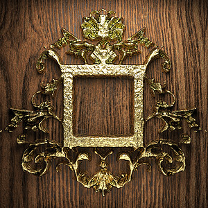 古金框框架古董收藏奢华金子横幅装饰艺术叶子风格图片