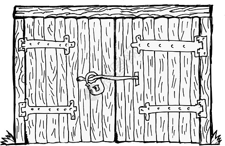 旧大门金属安全栅栏粮食颗粒状车库挂锁钥匙合页图片