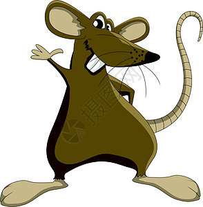 可爱的卡通小鼠老鼠幸福喜悦耳朵插图哺乳动物快乐尾巴艺术品剪贴图片