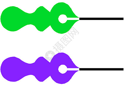 墨笔图标插图微缩白色写作金属艺术教育学校绘画办公室图片