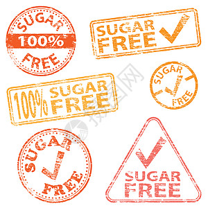 免糖无糖邮票减肥打印标签插图葡萄糖印象食物褪色邮票饮食图片