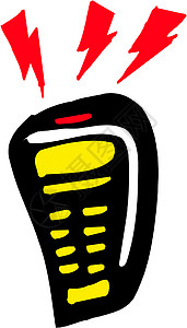 Cordless 电话器具黑色键盘数字按钮办公室电子听筒收音机白色背景图片
