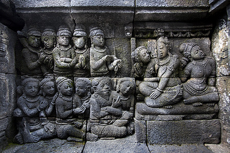 Borobudur寺庙雕刻石世界佛塔宗教废墟历史宽慰崇拜吸引力遗产雕塑图片