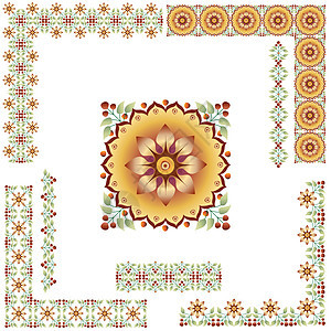 土耳其边界装饰风格墙纸模式装饰品文化复古矩形插图框架图片