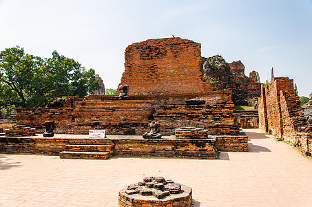 佛祖在泰国阿尤塔亚Ayutthaya历史国王旅行石头旅游天空图片