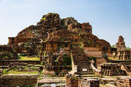 佛祖在泰国阿尤塔亚Ayutthaya石头旅游历史国王天空旅行图片