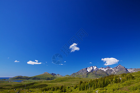 蓝色天空的全景雪峰晴天山峰山脉风景图片