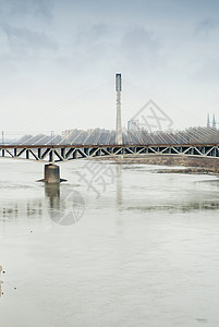 桥 波兰华沙铁路运输首都天空旅行城市运动火车全景景观图片