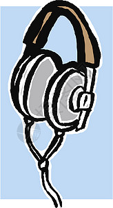 耳听器插图绘画电子产品派对体积音乐打碟机反射舞蹈听力图片