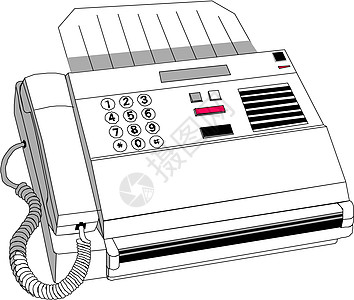 为老服务办公室电话照片液晶服务展示全球黑色拨号白色戒指电缆插画