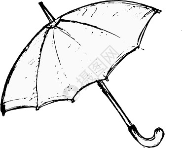 伞式雨伞卡通片季节草图空白插图蓝色艺术艺术品手绘创造力图片