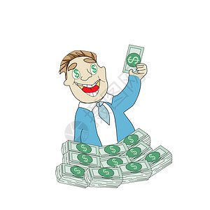 商业成功率卡通片投资库存金融经纪人人士插图商务资金胜利图片