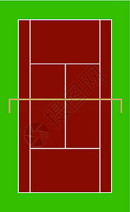 粘土的网球场沙锅线条网球艺术标识矢量红色场地库存法庭图片