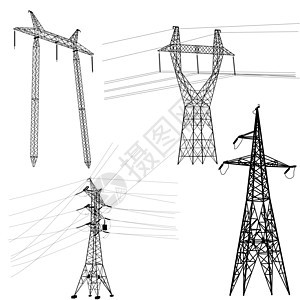 高压电线的休眠电缆活力电气网络变压器危险工业技术建造黑色图片