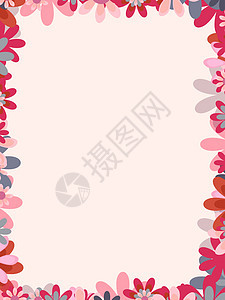 花层框架边界花朵插图图片