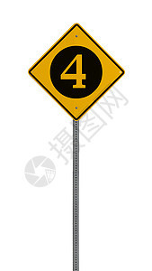 孤立的黄色驾驶警示标志四图片