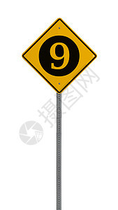 孤立的黄色驾驶警示信号 9背景图片