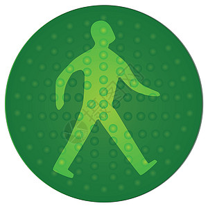 步行者插图信号灯安全艺术红绿灯交通绿色绘画图片