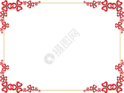 红红心脏边框插图性别婚礼力量结婚黑色派对卡片白色已婚男人图片