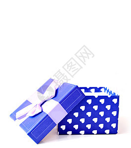 礼品盒盒子蓝色戒指惊喜首饰生日礼物购物丝带周年图片